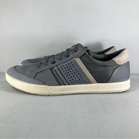 Ecco Collin 2.0 Casual Sneakers Suede Shoes Gray Blue Men 12-12.5 - Picture 2 of 9